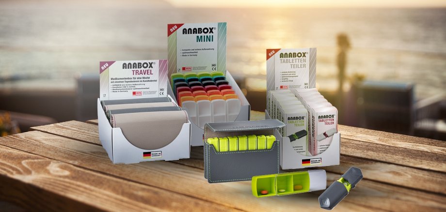 ANABOX Sortiment, ANABOX Travel, Anabox Mini, Anabox Tablettenteller