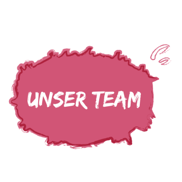 Pinke Sprechblase: "Unser Team"