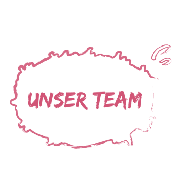 Lila Sprechblase: "Unser Team"