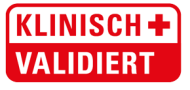 Logo in rot: Klinisch validiert