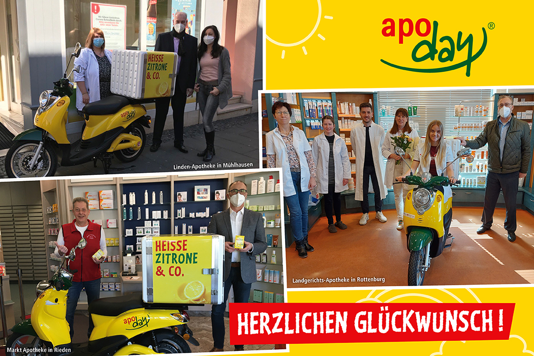 Die Apoday E-Roller Gewinner in einer Collage dargestellt